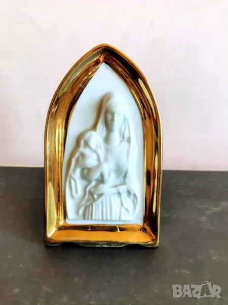 Страхотна Немска Порцеланова Икона Със Позлата, снимка 1