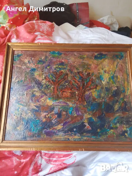 Стара маслена картина платно , снимка 1