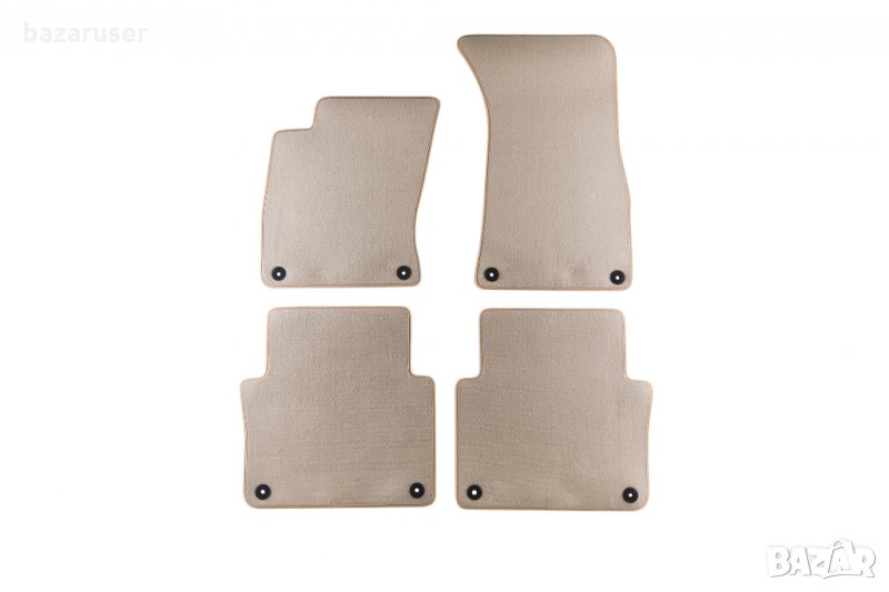 Мокетени стелки Petex за Audi A8 11/2002-02/2010 година къса база 4 части бежови/сиви/черни (B018) C, снимка 1