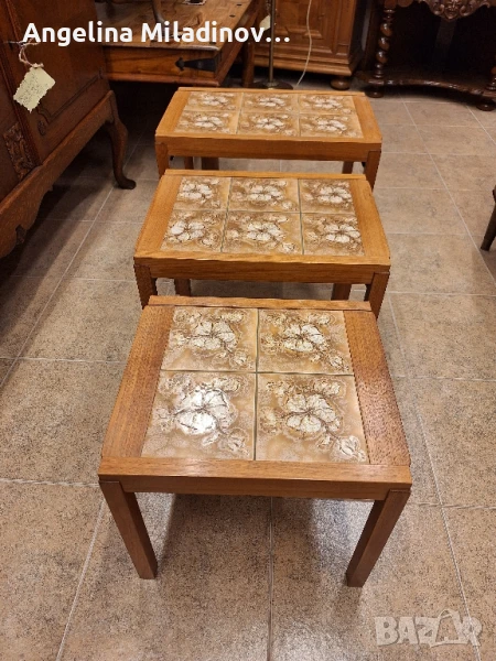 К - т три помощни масички с плочки , снимка 1