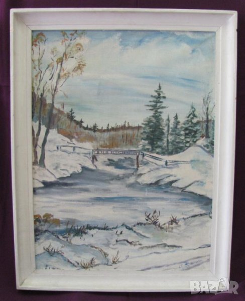 Голяма Картина Масло Платно Подписана П. Николова, снимка 1