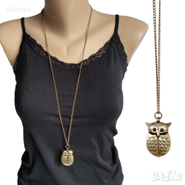 3293 Дамско винтидж колие Бухалче, снимка 1