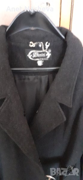 Палто дамско вълнено, черно, снимка 1