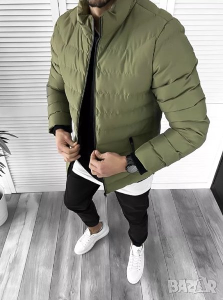 Мъжко Есенно-Зимно яке Фабрегас Зелено, снимка 1