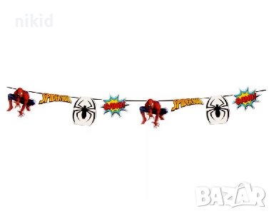 Спайдърмен spiderman паяк парти гирлянд банер украса декор рожден ден, снимка 1