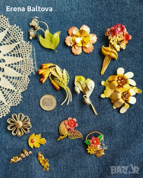 🌼🌸💛🍀 Брошка  винтидж украшения, снимка 1