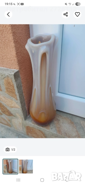 Керамична кафява ваза , снимка 1