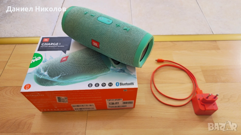 JBL Charge 3, тюркоаз, снимка 1