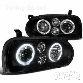 Кристални фарове Angel Eyes GOLF III - черни, снимка 1