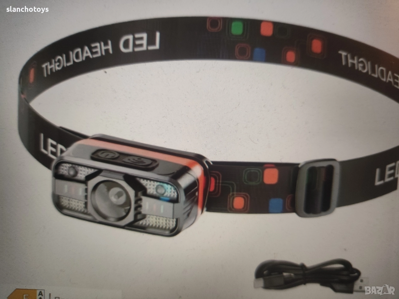 МощнаLED лампа със сензор, силно осветление, USB зареждане, къмпинг лампа за риболов и открито, снимка 1