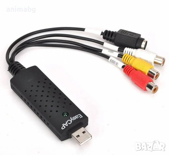 ANIMABG Видео рекордер (EasyCAP) USB 2.0 за запис на аналогов аудио видео сигнал на компютър PAL NTS, снимка 1