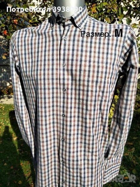 Мъжки ризи НОВИ класически с копчета - размер М и L, снимка 1