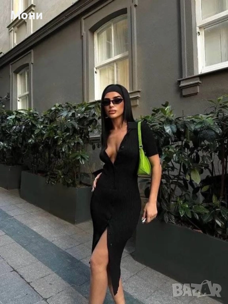 Черна дамска рокля с ефектен гръб  С М Л размер  Цена:23лв Еконт, снимка 1