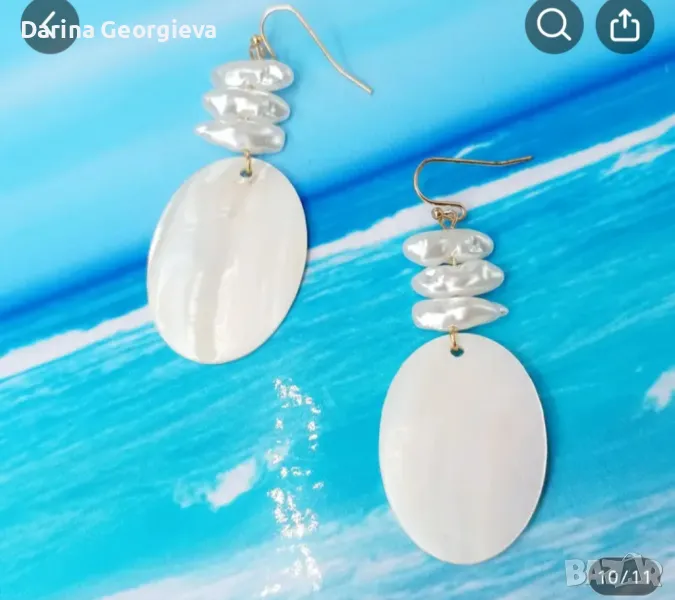 Нежни обеци седеф, снимка 1