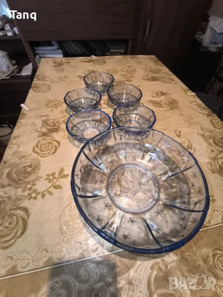 Стъклен сервиз от гравирано стъкло (НОВ), снимка 1