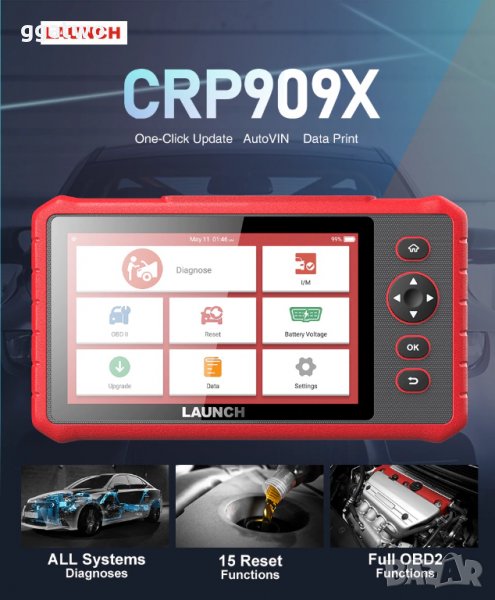 Автомобилна диагностика LAUNCH CRP909X, снимка 1