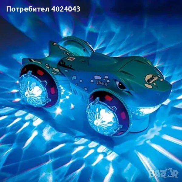 Детска музикална кола - акула със светещи гуми, снимка 1