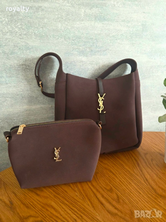 Yves Saint Laurent Дамска Чанта с Несесер Комплект Два Цвята YSL , снимка 1