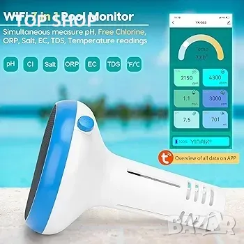Монитор за pH на басейна, интелигентен тестер за pH и хлор за плувен басейн, снимка 2 - Басейни и аксесоари - 48792577