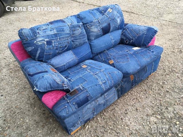 Дънкови дивани / Ръчно изработени дамаски, снимка 4 - Дивани и мека мебел - 33464969