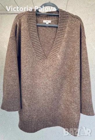 Топла блуза H&M с V деколте, овърсайз, снимка 2 - Блузи с дълъг ръкав и пуловери - 47672792