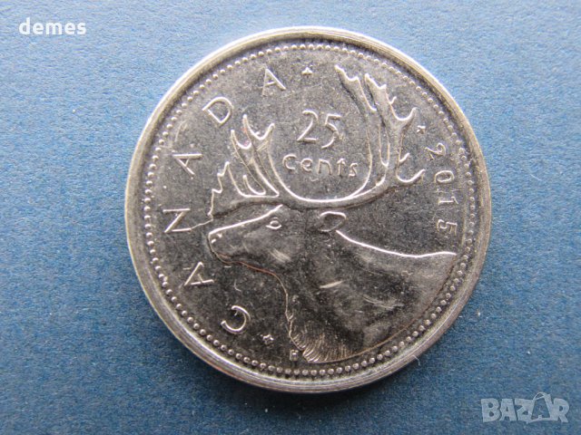 Канада- 25 цента,2015 г., перфектна, снимка 2 - Нумизматика и бонистика - 28409405