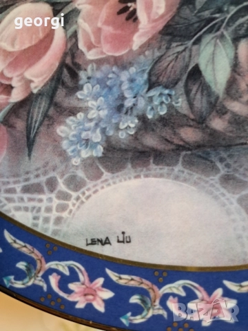 декоративни порцеланови чинии рози лалета Lena Liu 27/4, снимка 5 - Декорация за дома - 51705978