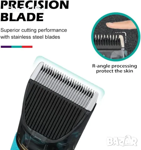 VGR V-695 – Водоустойчива машинка с прозрачен корпус и LED дисплей, снимка 6 - Машинки за подстригване - 50392135