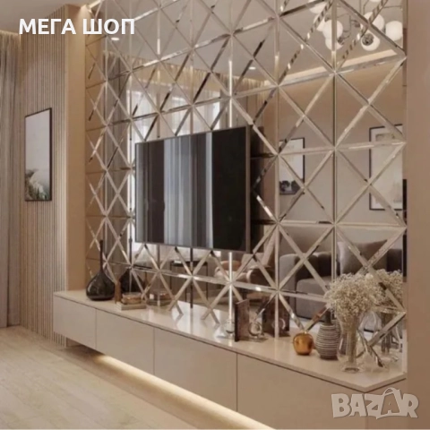 Огледални стикери за стена 32 броя – Лесен начин да преобразиш дома си с модерна елегантност, снимка 2 - Декорация за дома - 52907752