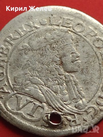 Сребърна монета 6 кройцера 1678г. Леополд първи Свещена Римска Империя 13717, снимка 3 - Нумизматика и бонистика - 42984449