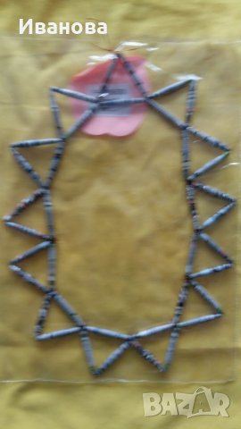 Ръчна изработка на бижута от хартия и квилинг  0.50лв лакирани са със декопажен лак, снимка 2 - Колиета, медальони, синджири - 28324271