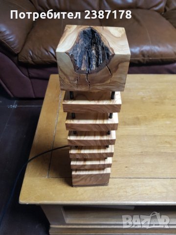 Декоративна лампа от масив (маслина), снимка 7 - Декорация за дома - 32467188