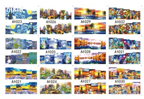 лист 12 в 1 вида Природа Пейзаж татос ваденки водни стикери за нокти маникюр