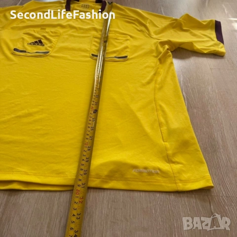 Мъжка футболна фланелка Adidas съдийска 2012 жълта размер 2XL, снимка 4 - Тениски - 53120003