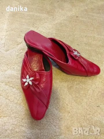 Дамски кожени чехли 37, снимка 2 - Чехли - 50041477