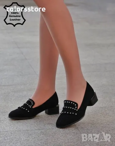 Обувки на ток - черен ЕСТЕСТВЕН велур - 17018Z-3-1K, снимка 2 - Дамски обувки на ток - 42741802