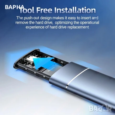 Алуминиева кутийка за SSD M.2 SATA , снимка 2 - Твърди дискове - 50481165