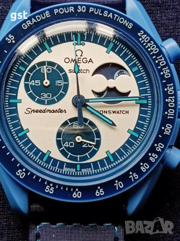 Omega Swatch Moons Speedmaster часовник Хронограф Копие, снимка 2 - Мъжки - 49476854