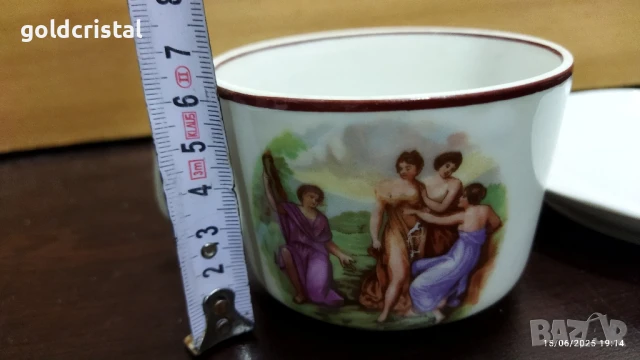 стар български порцелан Изида чаена чаша трите грации , снимка 5 - Антикварни и старинни предмети - 20483445
