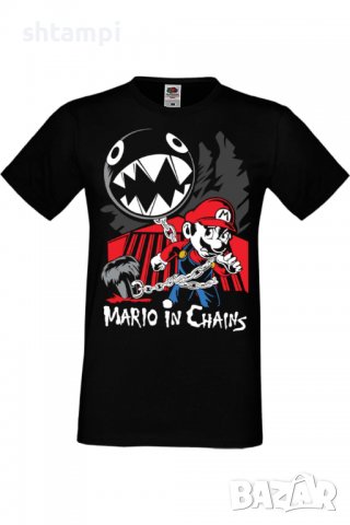 Мъжка тениска Nintendo Mario in Chains,Игра,Гейм,Геймър,Подарък,Изненада,Повод,Празник,Събитие
