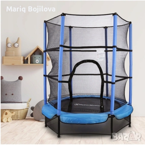 Мини батут с мрежа за безопасност – Компактен и забавен избор за деца, снимка 12 - Други спортове - 53054069