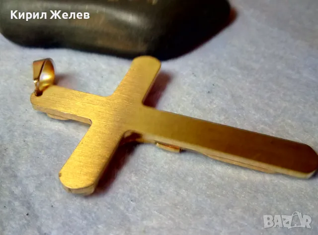ПОЗЛАТЕНО НАГРЪДНО РАЗПЯТИЕ КРЪСТ от БЛАГОРОДНА СТОМАНА с ОРНАМЕНТИКА 45603, снимка 11 - Колиета, медальони, синджири - 48444866