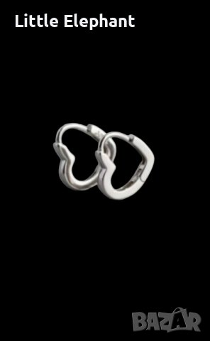 Сребърни обеци странични сърца/нови