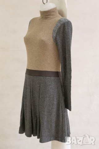 Рокля в сиво и бежово Conquista - S, снимка 3 - Рокли - 43097710