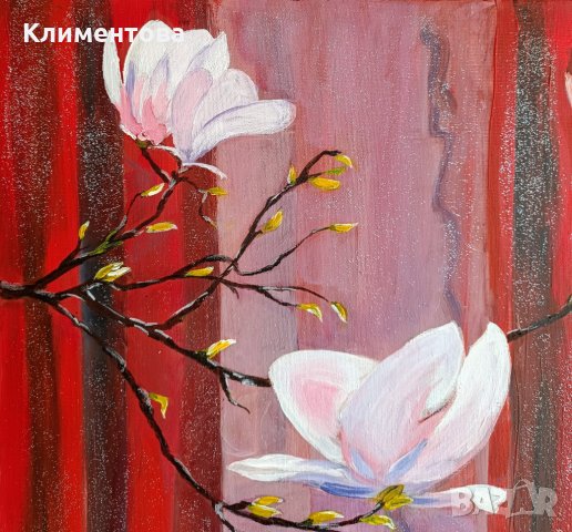 "Нежни магнолии", снимка 3 - Картини - 44053910