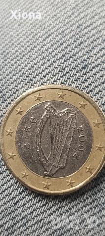 Монета 1 евро 2002 г., Ирландия