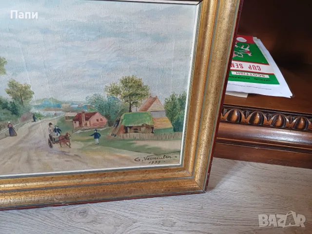 Стара картина масло на платно, снимка 3 - Антикварни и старинни предмети - 49825743