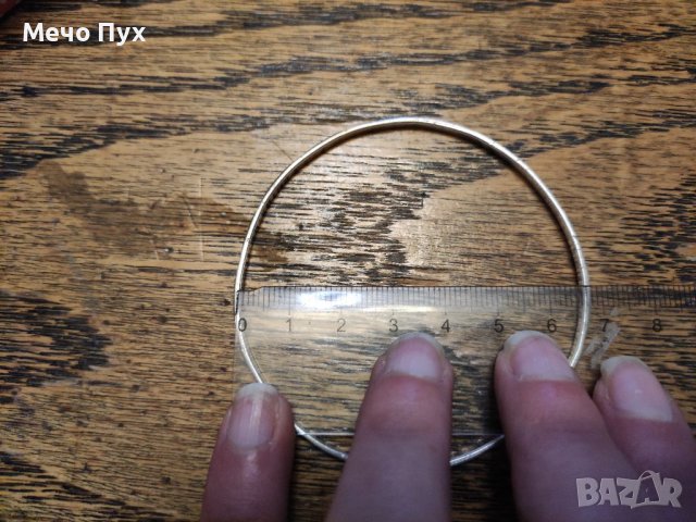Сребърна гривна твърда,проба 950 (87), снимка 8 - Пръстени - 39469644