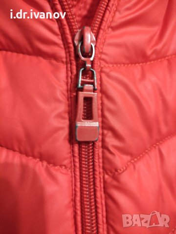червено дебело яке с качулка с пух, снимка 2 - Якета - 43146550