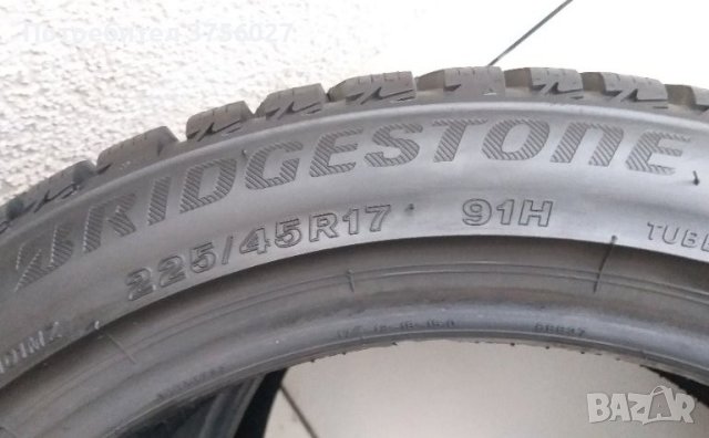 Зимни гуми Bridgestone 225/45/17- 8mm, снимка 4 - Гуми и джанти - 43612389